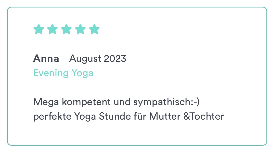 Feedback Yogaklasse - August 2023