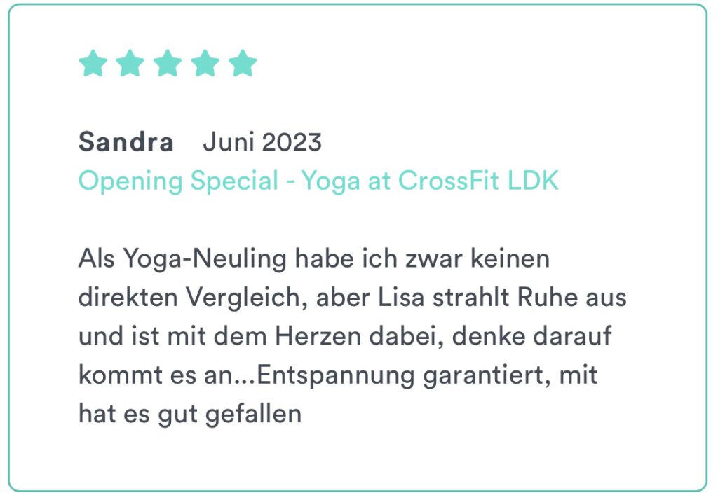 Review Yogastunde - Juni 2023